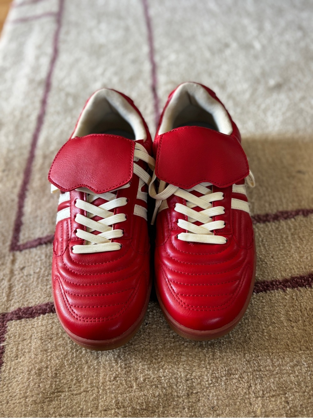 Steve Madden Red Sneakers with White Stripes